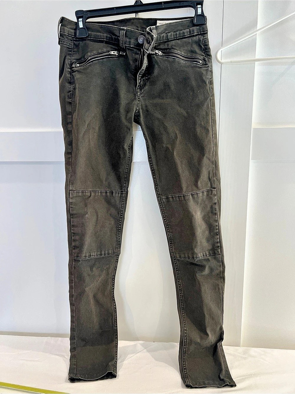 rag & bone Ridley Moto Jean Skinny Jeans Gray Waist 26